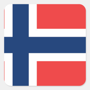 Norwegische Flagge Quadratischer Aufkleber
