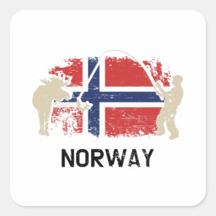 Norwegische Flagge Quadratischer Aufkleber