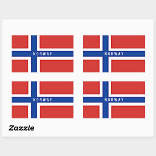 Norwegische Flagge Rechteckiger Aufkleber