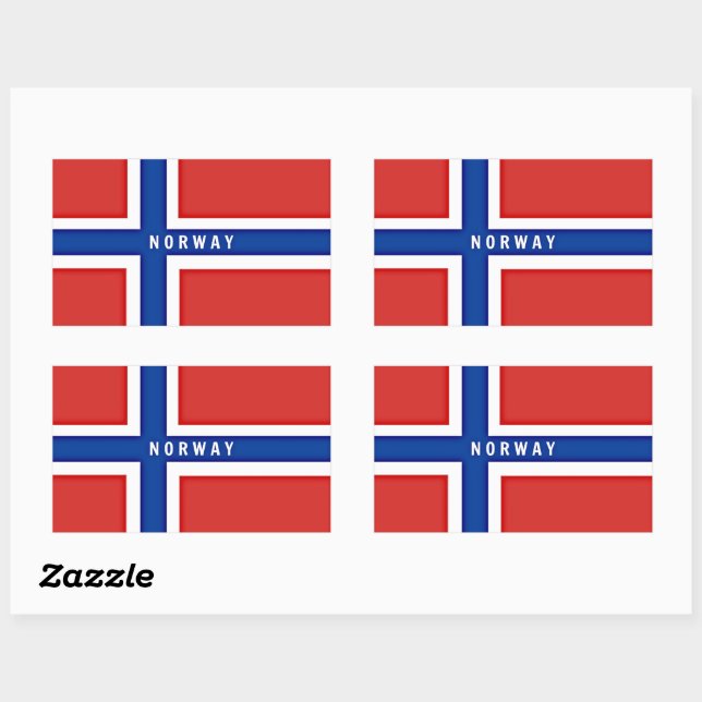 Norwegische Flagge Rechteckiger Aufkleber (Blatt)