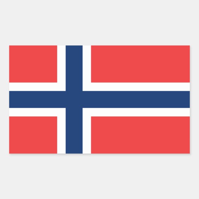 Norwegische Flagge Rechteckiger Aufkleber (Vorderseite)
