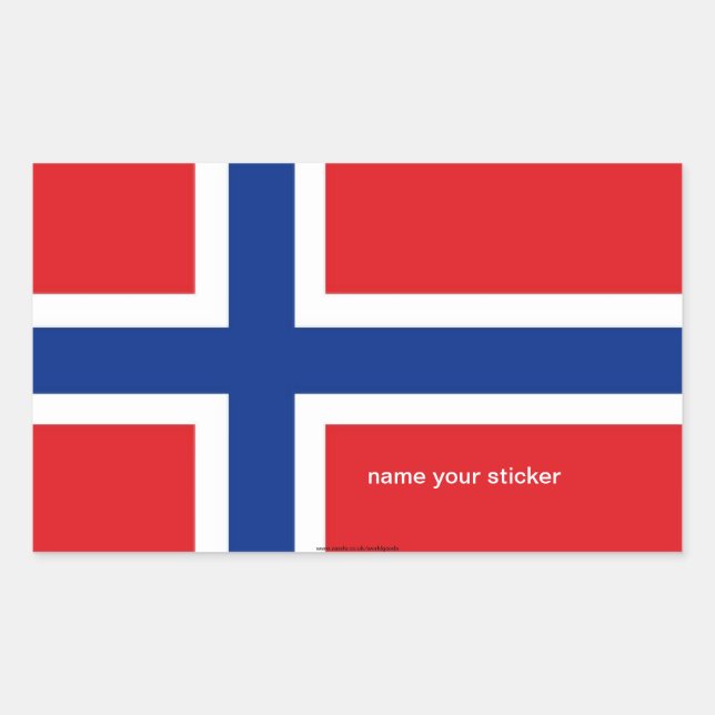 norwegische Flagge Rechteckiger Aufkleber (Vorderseite)