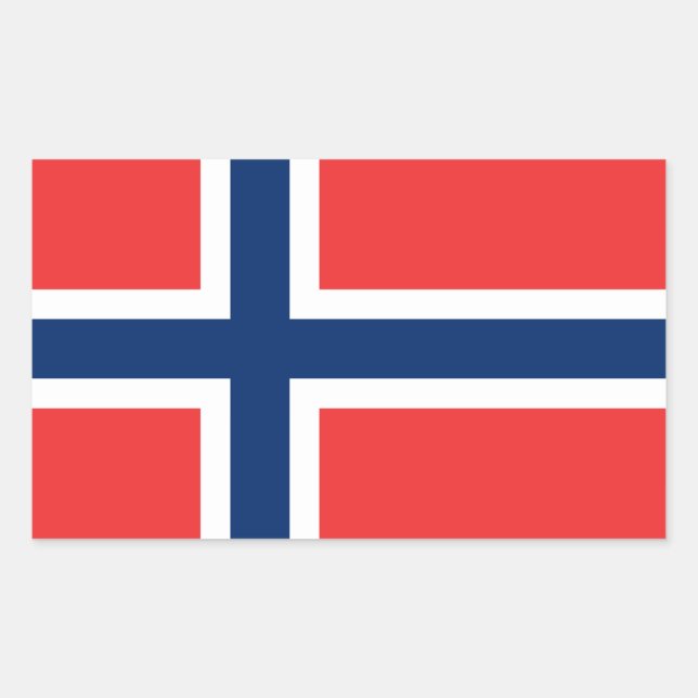 Norwegische Flagge Rechteckiger Aufkleber (Vorderseite)