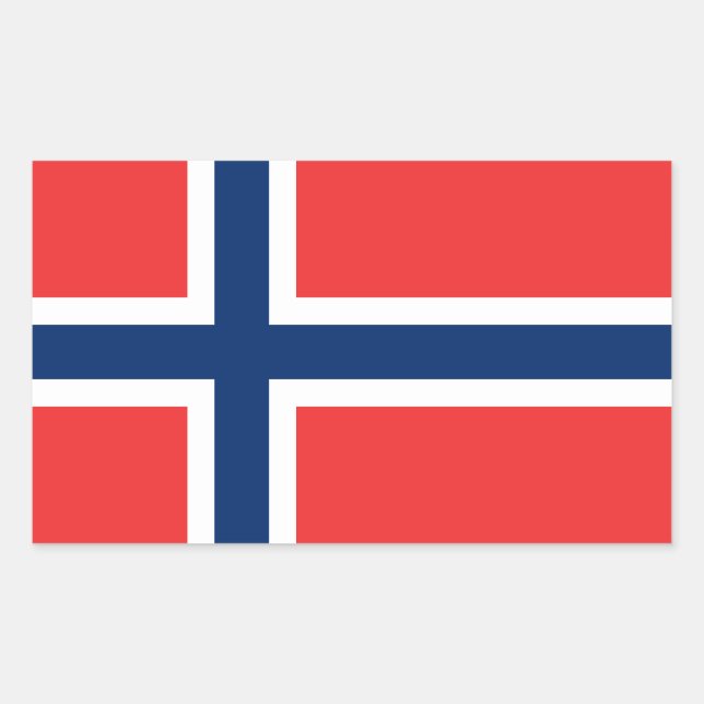 Norwegische Flagge Rechteckiger Aufkleber (Vorderseite)