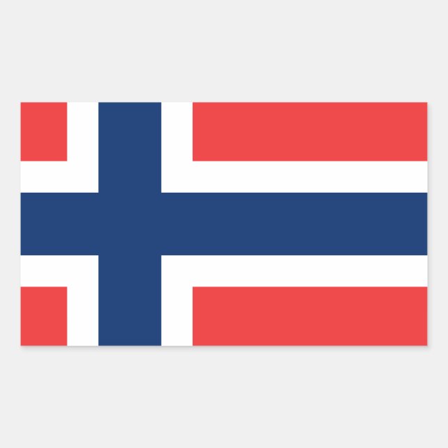 Norwegische Flagge Rechteckiger Aufkleber (Vorderseite)