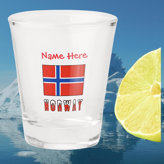 Norwegische Flagge Rot Personalisiert Schnapsglas (Von Creator hochgeladen)