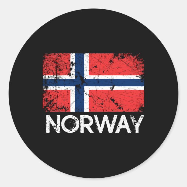Norwegische Flagge Runder Aufkleber (Vorderseite)