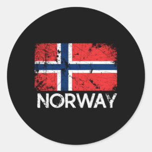 Norwegische Flagge Runder Aufkleber