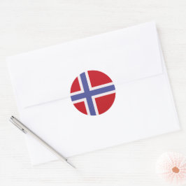 Norwegische Flagge Runder Aufkleber