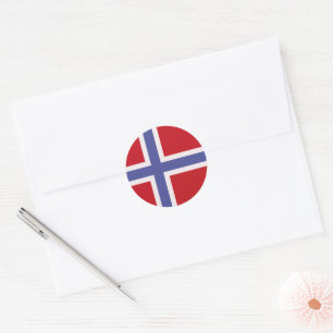 Norwegische Flagge Runder Aufkleber