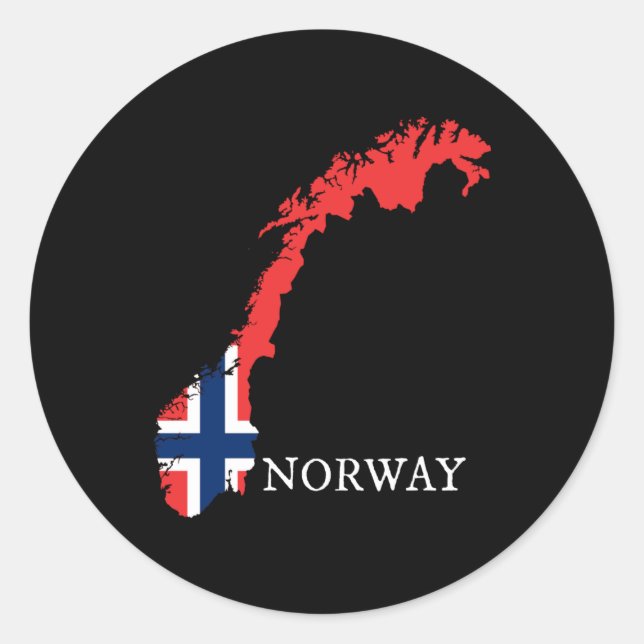 Norwegische Flagge Runder Aufkleber (Vorderseite)