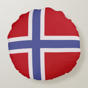 Norwegische Flagge Rundes Kissen