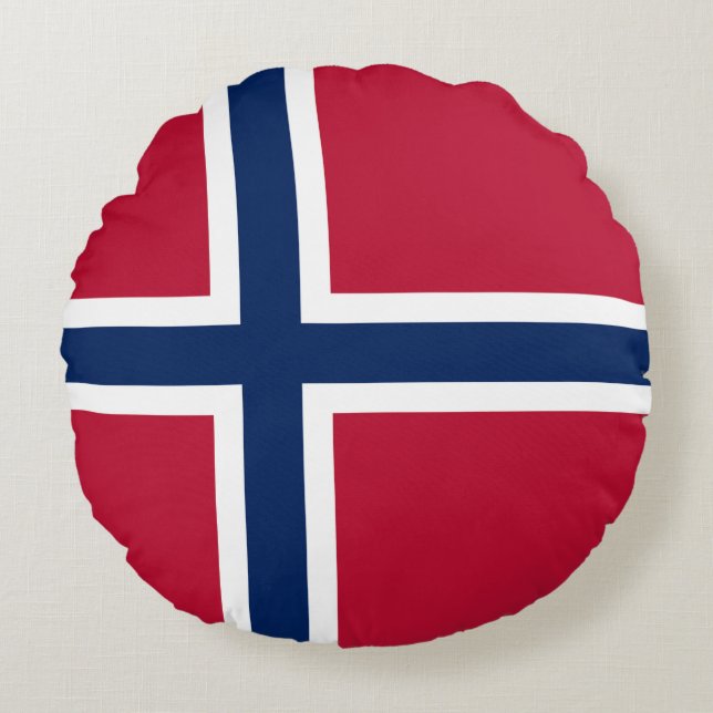 Norwegische Flagge Rundes Kissen (Vorderseite)