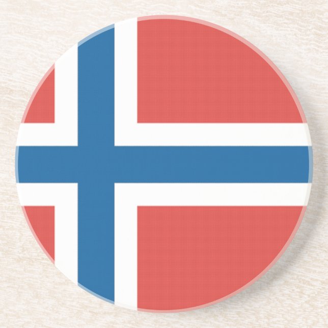 Norwegische Flagge Sandstein Untersetzer (Vorne)