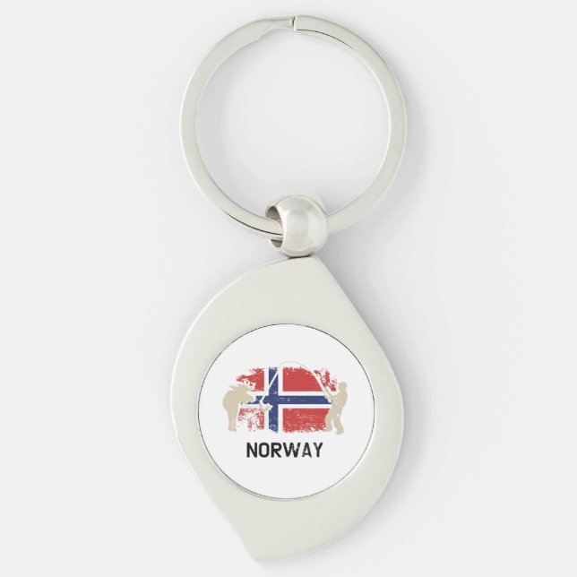 Norwegische Flagge Schlüsselanhänger (Vorderseite)