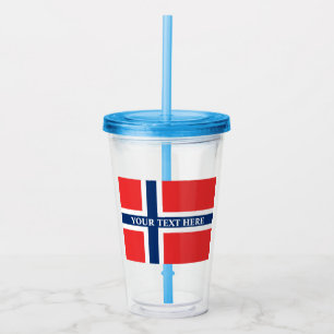 norwegische Flagge skandinavisches Party Acryltrinkbecher