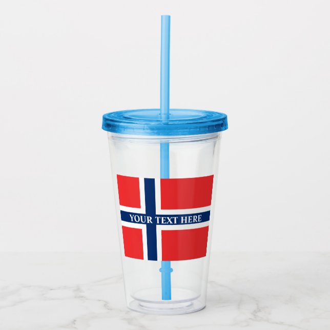 norwegische Flagge skandinavisches Party Acryltrinkbecher (Vorderseite)