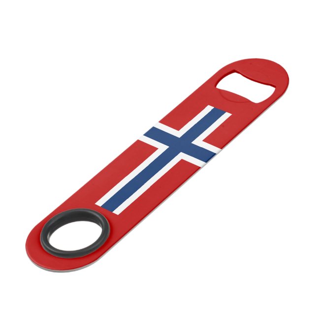 Norwegische Flagge Speed Flaschenöffner (Vorderseite Schrägansicht)