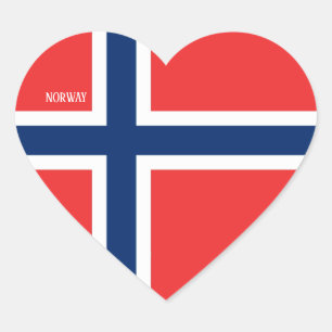 Norwegische Flagge Splendid Patriotic Herz-Aufkleber
