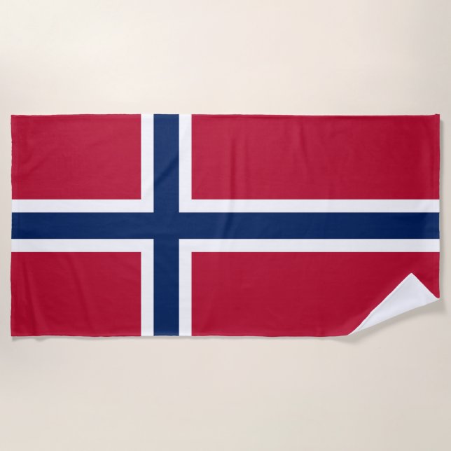 Norwegische Flagge Strandtuch (Vorderseite)