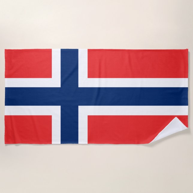 Norwegische Flagge Strandtuch (Vorderseite)