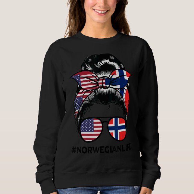 Norwegische Flagge Sweatshirt (Vorderseite)