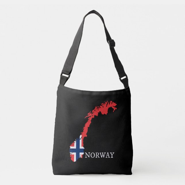 Norwegische Flagge Tragetaschen Mit Langen Trägern (Vorderseite)