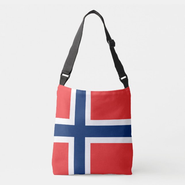 Norwegische Flagge Tragetaschen Mit Langen Trägern (Vorderseite)
