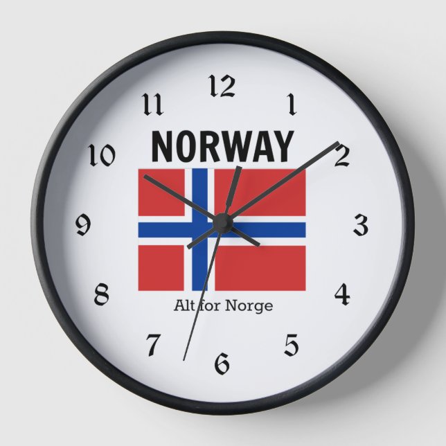 Norwegische Flagge und Motto Uhr (Vorderseite)