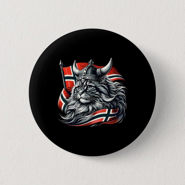 Norwegische Flagge: Viking Norwegen Button (Vorderseite)