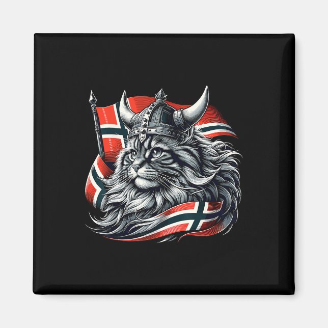 Norwegische Flagge: Viking Norwegen Magnet (Vorne)