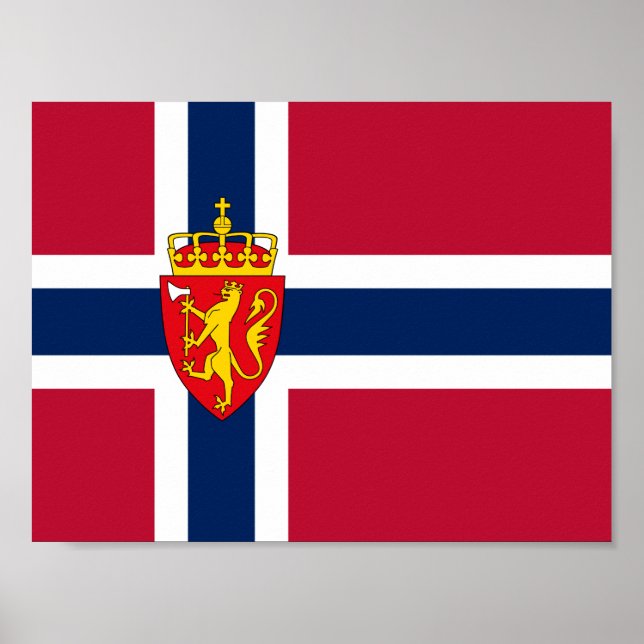 Norwegische Flagge/Wappen Poster (Vorne)