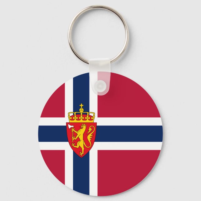 Norwegische Flagge/Wappen Schlüsselanhänger (Vorderseite)