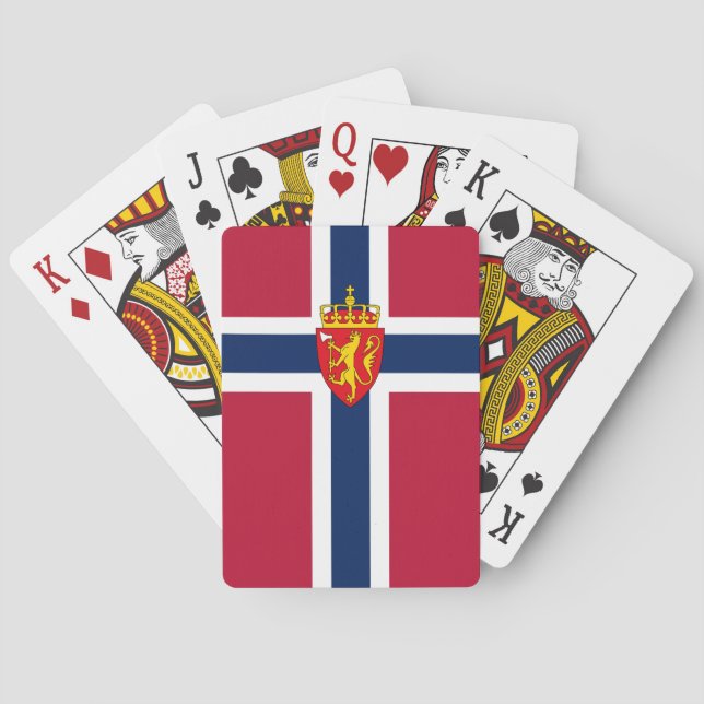 Norwegische Flagge/Wappen Spielkarten (Rückseite)