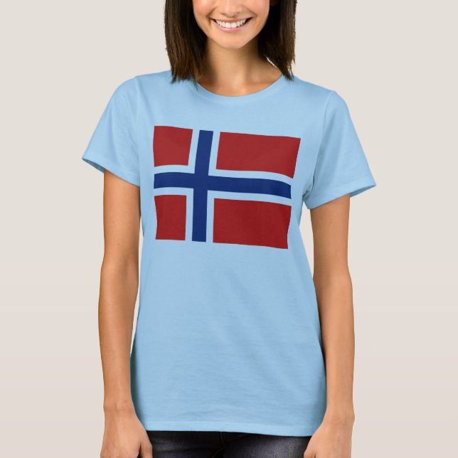 Norwegische Flagge x Karte T - Shirt (Vorderseite)