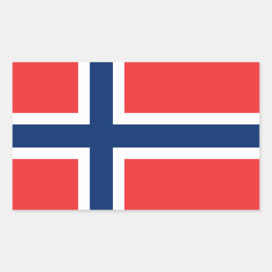 Norwegische Flaggen-Aufkleber Rechteckiger Aufkleber