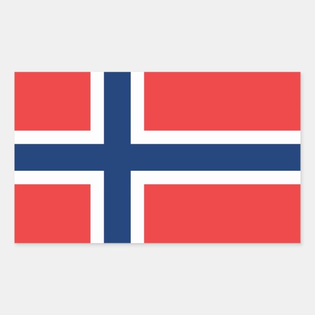 Norwegische Flaggen-Aufkleber Rechteckiger Aufkleber (Vorderseite)