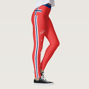 Norwegische Flaggenmode, Reise-/Sportfans Leggings