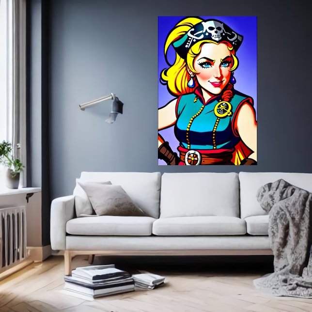Norwegische Frau Pirate | AI Art Poster (Von Creator hochgeladen)