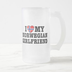 Norwegische Freundin Mattglas Bierglas