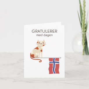 Norwegische Geburtstagskarte - Gratulerer med dage Karte