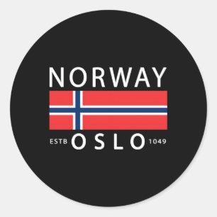 Norwegische Geschichte Oslo Norwegen Runder Aufkleber