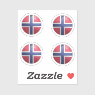 Norwegische Glossy Circle Flag Aufkleber