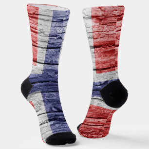 Norwegische Holzflagge Socken
