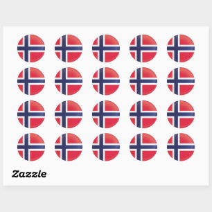 Norwegische Icon-Flagge Runder Aufkleber