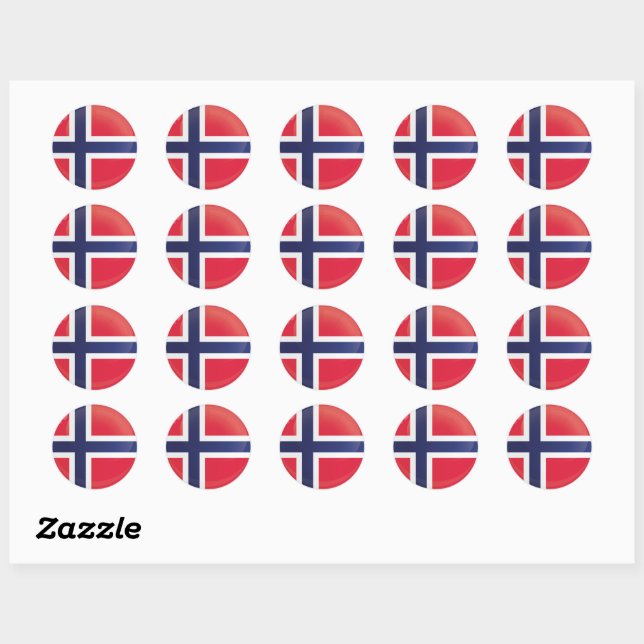 Norwegische Icon-Flagge Runder Aufkleber (Blatt)