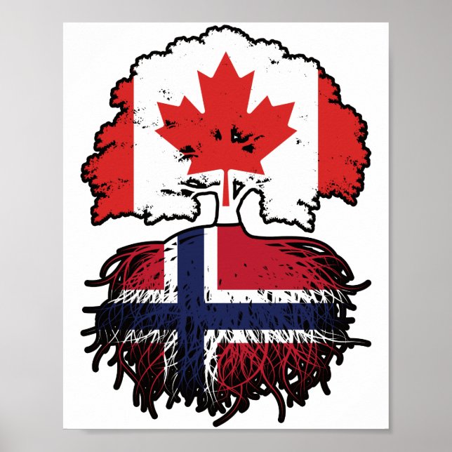 Norwegische kanadische Baumrinde-Fahne Poster (Vorne)