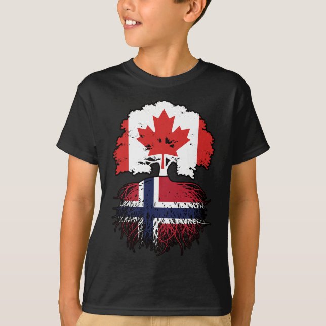 Norwegische kanadische Baumrinde-Fahne T-Shirt (Vorderseite)