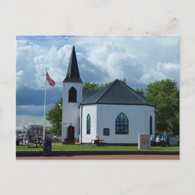 Norwegische Kirche, Cardiff, Wales Postkarte (Vorderseite)