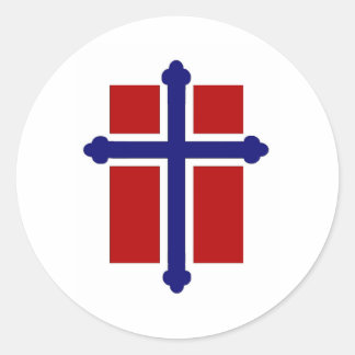 Norwegische Kreuzflagge Runder Aufkleber